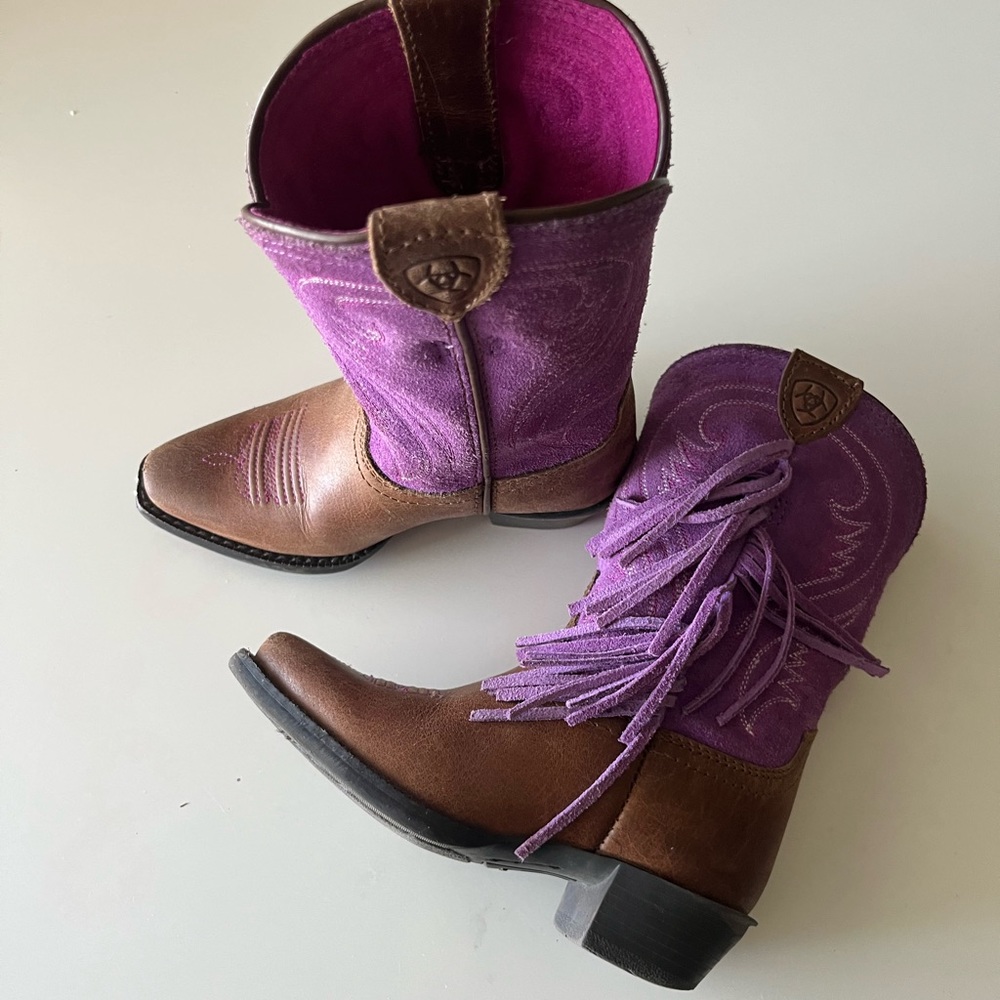 Girls Purple Fringe Ariat Boots (8.5 toddler)
